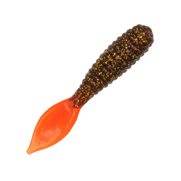 Charlie's Worms Spade Tail Grub Motor oil color scented soft bait